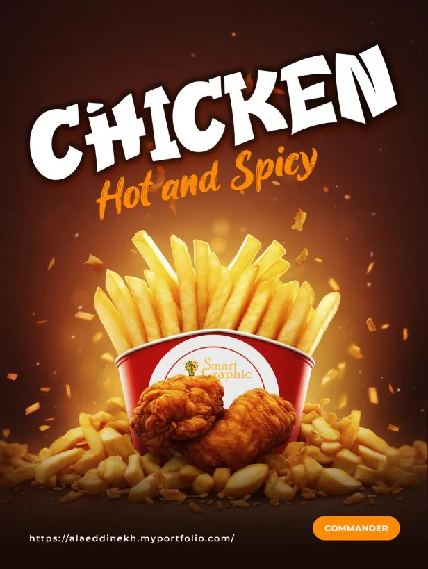 Chicken Hot & Spicy – affiche publicitaire (concept) par FennGraphic